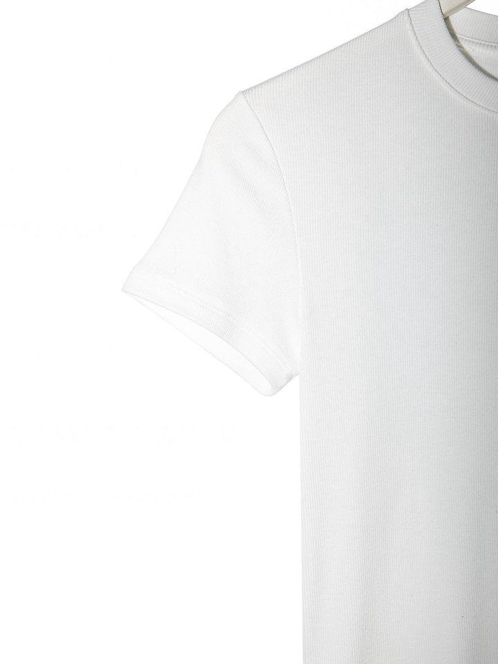 Paper Moon - Korean Women Fashion - #womensfashion - Ribbed Slim Crewneck Basic Tee - 8