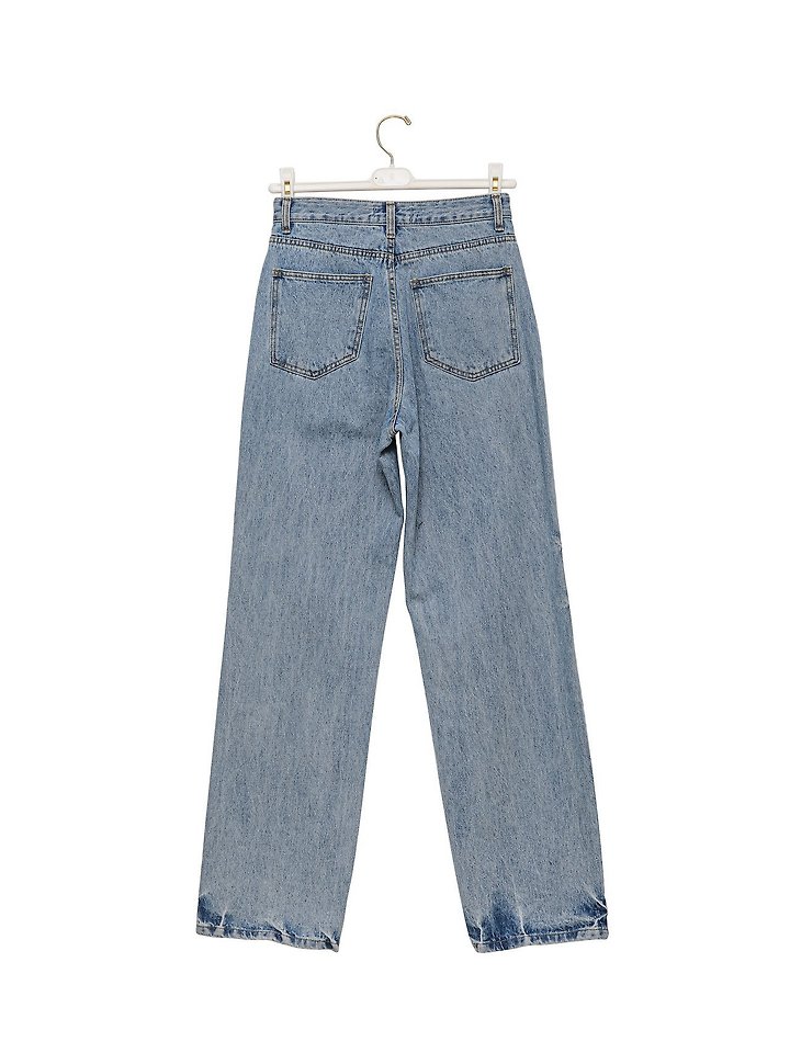 Paper Moon - Korean Women Fashion - #womensfashion - Classic Domingo Detail Straight Denim Pants - 10