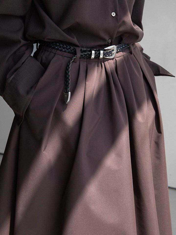 Paper Moon - Korean Women Fashion - #momslook - Crispy A-Line Full Maxi Flared Skirt - 4