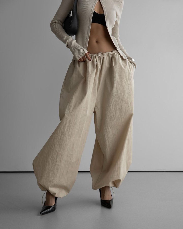 Paper Moon - Korean Women Fashion - #womensfashion - Cotton Balloon Wide Trousers - 3