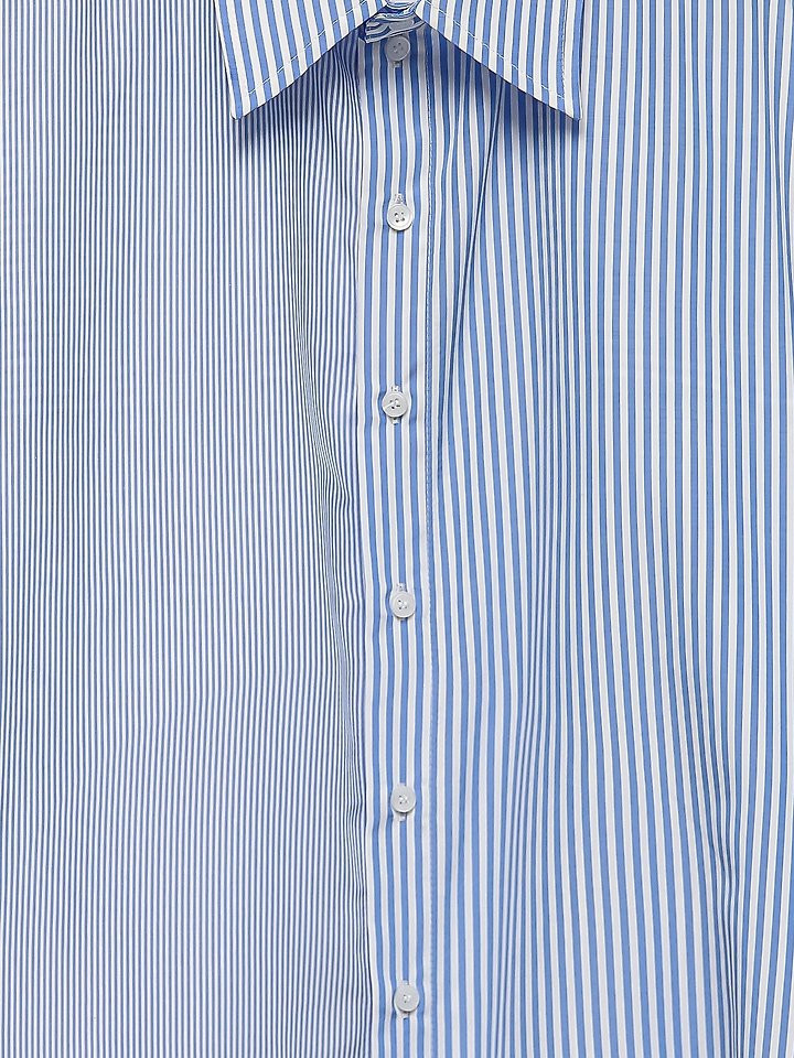 Paper Moon - Korean Women Fashion - #womensfashion - Oversized Striped Combi Button Down Shirt - 10