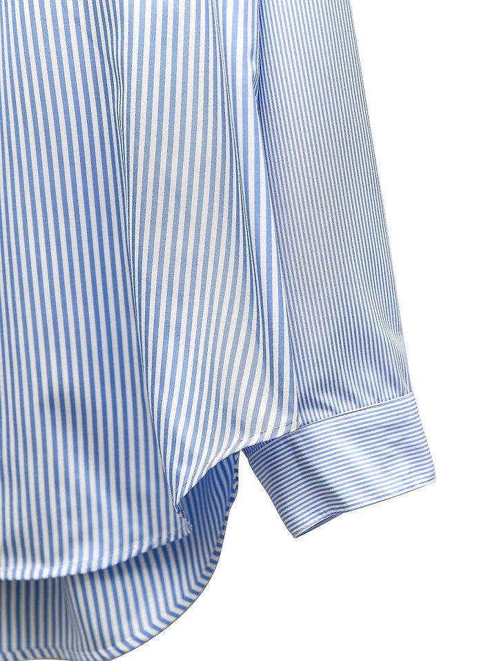 Paper Moon - Korean Women Fashion - #womensfashion - Oversized Striped Combi Button Down Shirt - 12