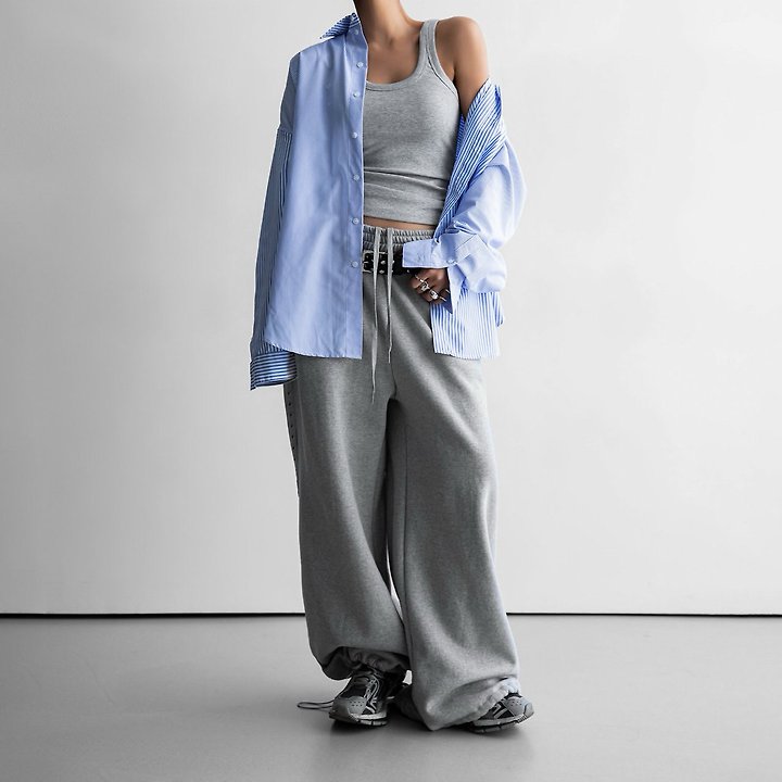 Paper Moon - Korean Women Fashion - #womensfashion - Oversized Striped Combi Button Down Shirt - 6