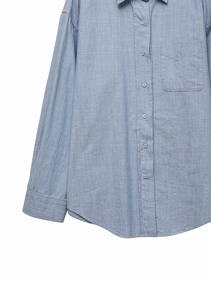 Paper Moon - Korean Women Fashion - #womensfashion - Soft Linen Oversized Button Down Shirt - 10