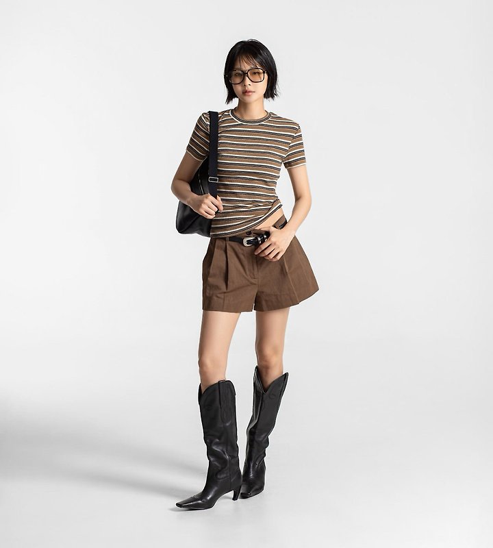 Paper Moon - Korean Women Fashion - #womensfashion - Soft Rib Stripe Tee - 10