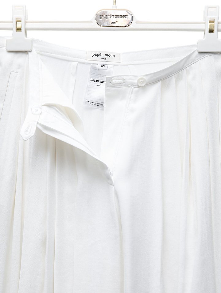 Paper Moon - Korean Women Fashion - #womensfashion - Bamboo Pleated Pin-Tuck Wide Trousers - 12