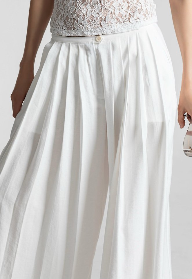Paper Moon - Korean Women Fashion - #womensfashion - Bamboo Pleated Pin-Tuck Wide Trousers - 6