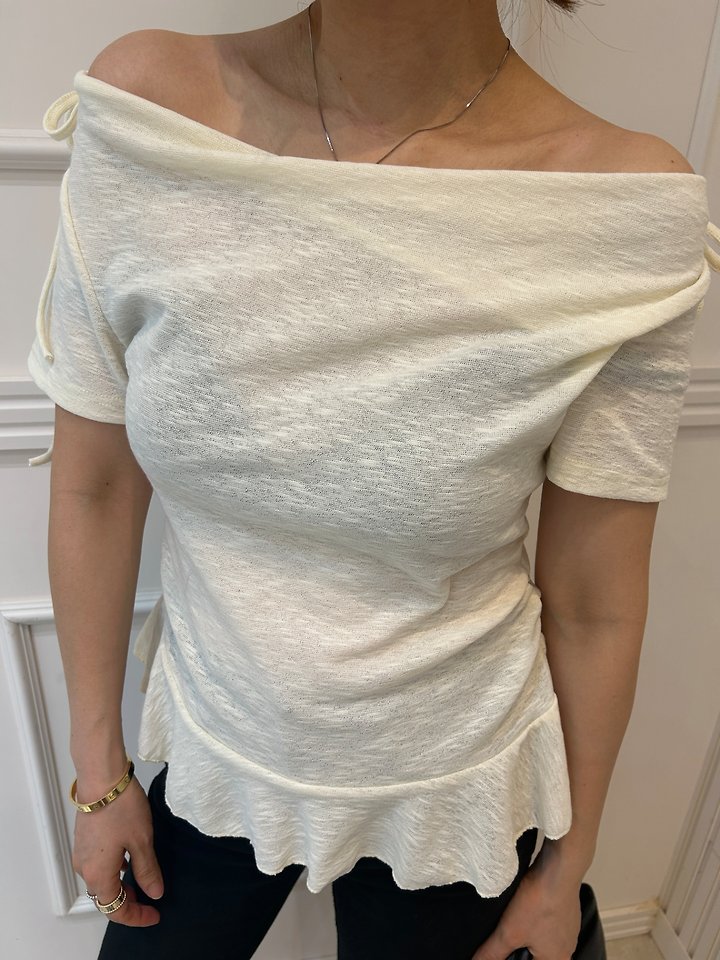 Pearls room - Korean Women Fashion - #momslook - Ellie Ribbon Tee - 7