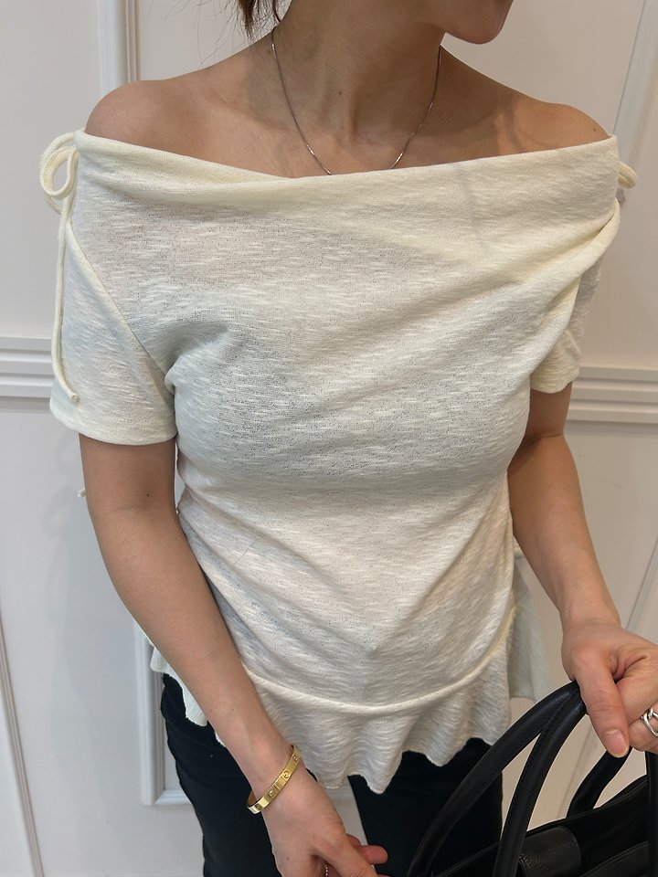 Pearls room - Korean Women Fashion - #momslook - Ellie Ribbon Tee - 9