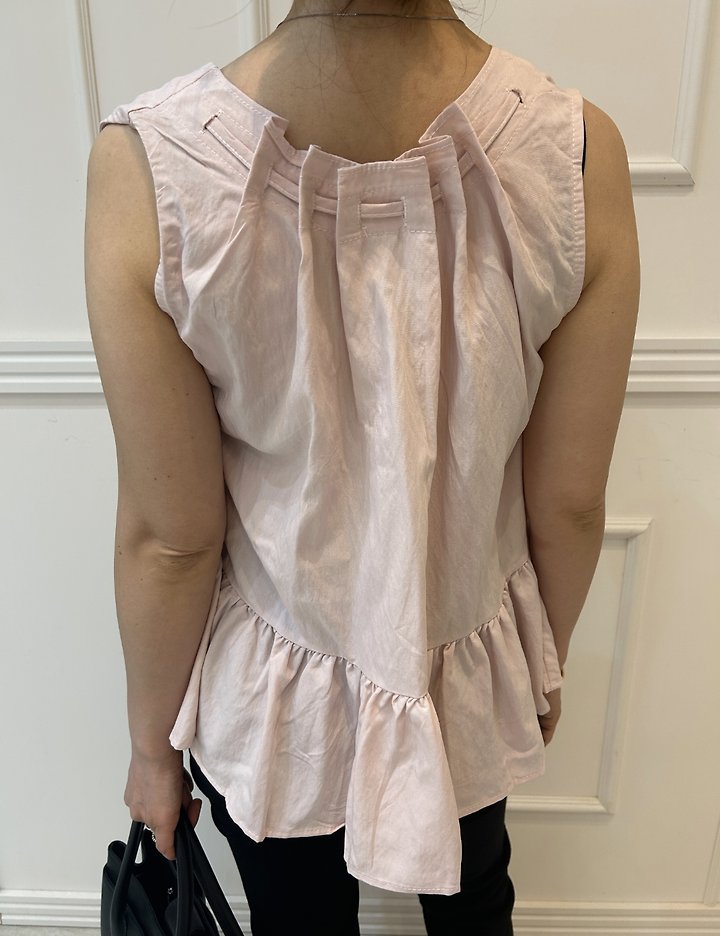 Pearls room - Korean Women Fashion - #momslook - Pintuck Strap Sleeveless Blouse - 6
