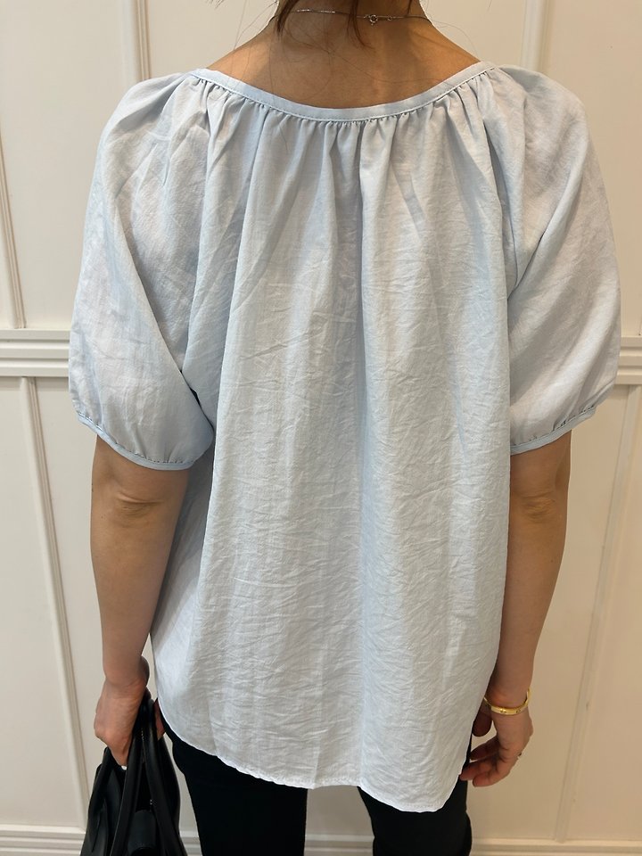 Pearls room - Korean Women Fashion - #momslook - Frill Strap Blouse - 6