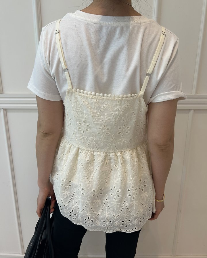Pearls room - Korean Women Fashion - #momslook - Punching Bean Sleeveless Top - 10