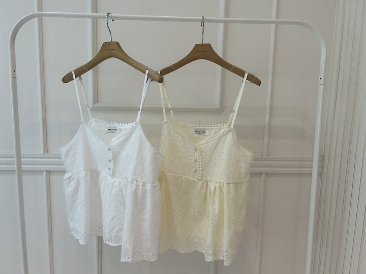 Pearls room - Korean Women Fashion - #momslook - Punching Bean Sleeveless Top - 11