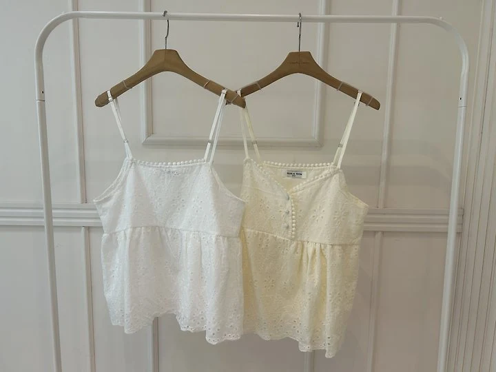 Pearls room - Korean Women Fashion - #momslook - Punching Bean Sleeveless Top - 12