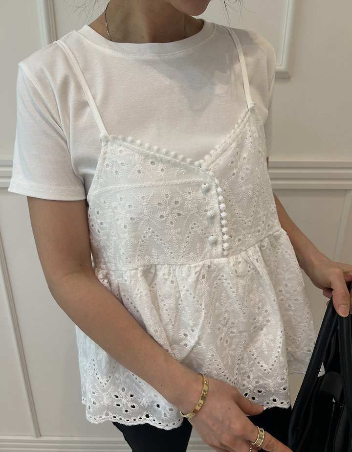 Pearls room - Korean Women Fashion - #womensfashion - Punching Bean Sleeveless Top - 4