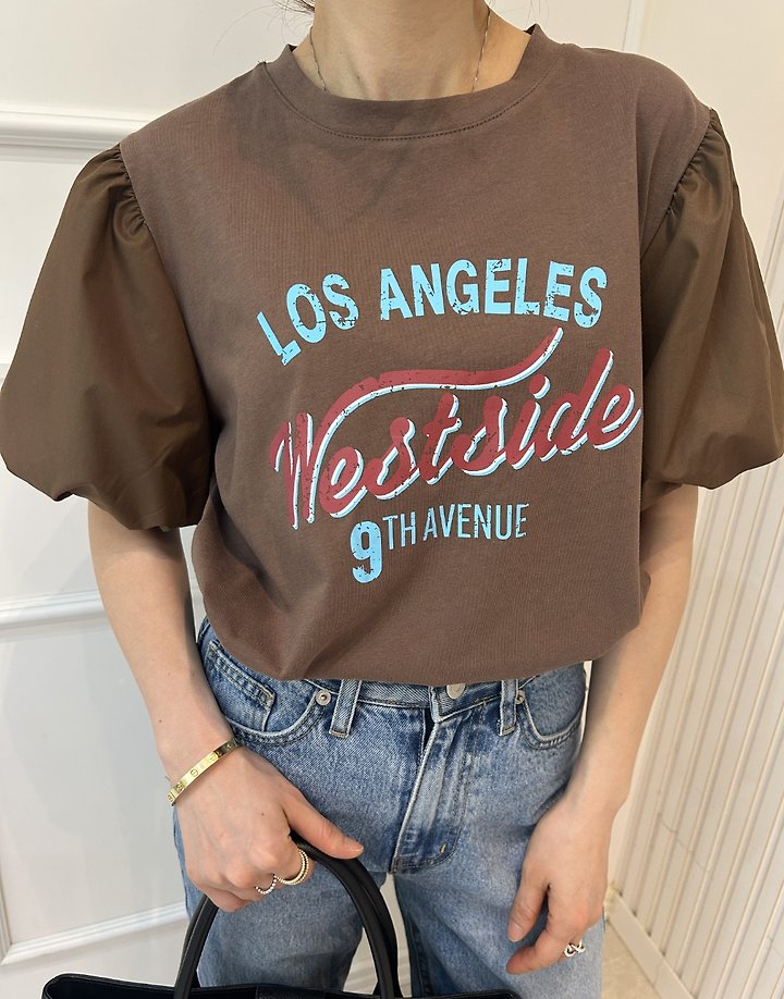 Pearls room - Korean Women Fashion - #momslook - Los Angel Tee - 2