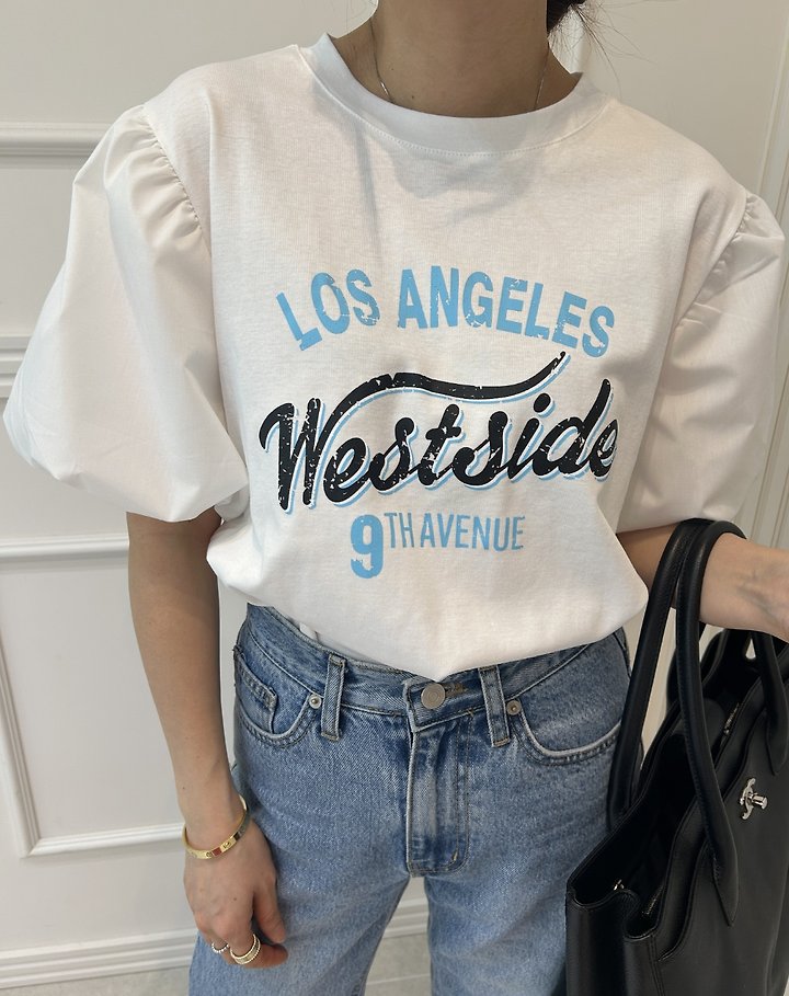 Pearls room - Korean Women Fashion - #momslook - Los Angel Tee - 8