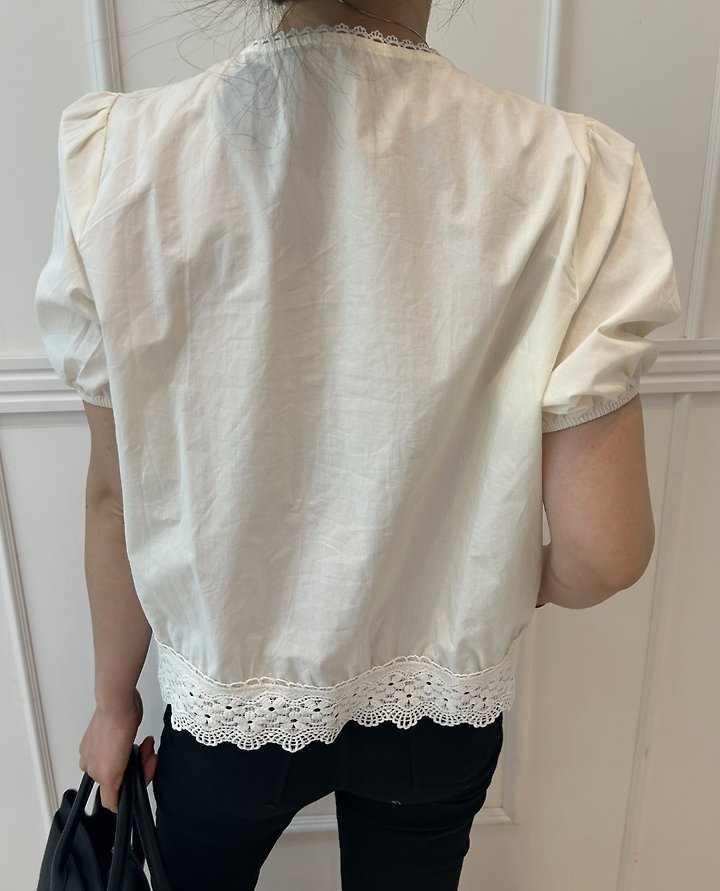 Pearls room - Korean Women Fashion - #momslook - Blanc Blouse - 5