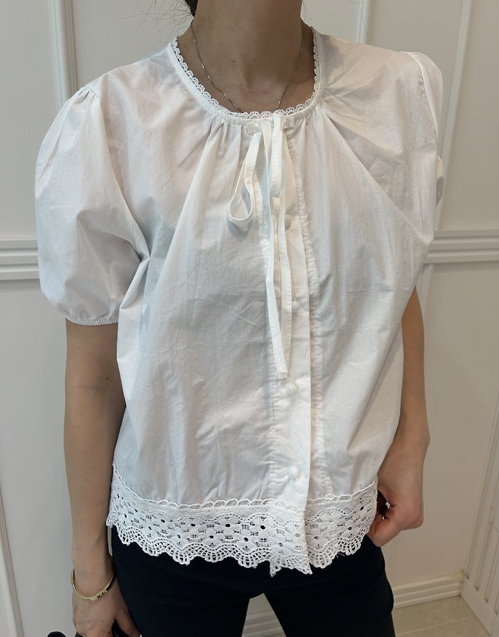 Pearls room - Korean Women Fashion - #momslook - Blanc Blouse - 7