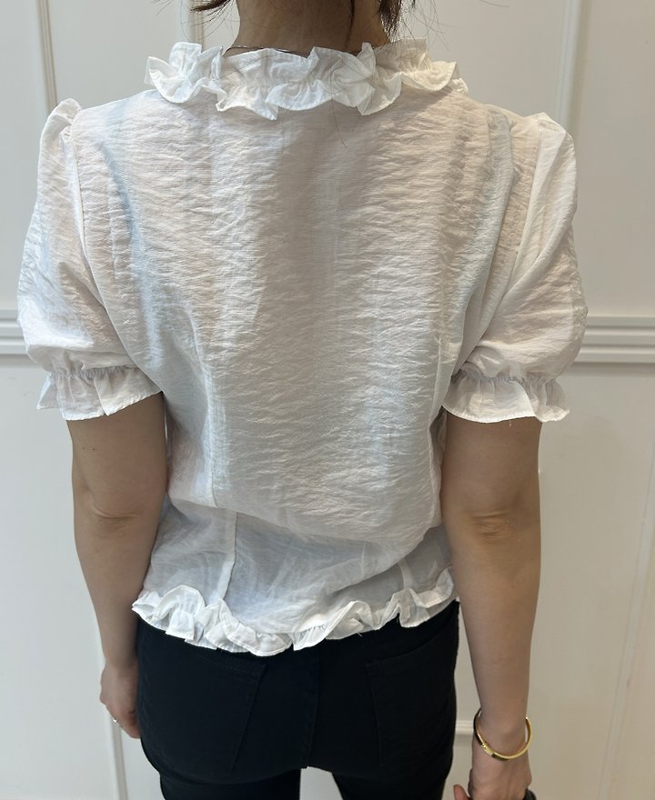 Pearls room - Korean Women Fashion - #momslook - Gobchang Frill Blouse - 11
