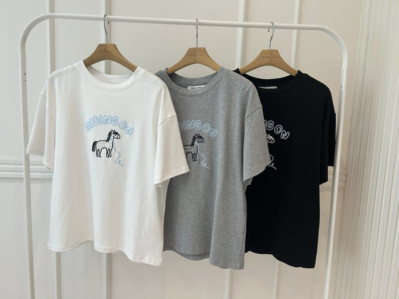Pearls room - Korean Women Fashion - #momslook - Pony Tee