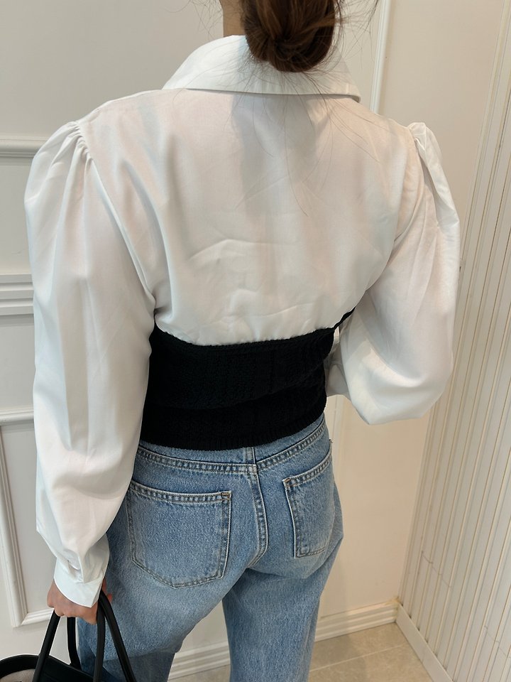 Pearls room - Korean Women Fashion - #momslook - Knit Shirt Bolero - 12