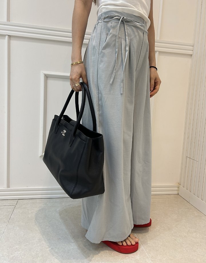 Pearls room - Korean Women Fashion - #momslook - String Pintuck Pants - 10