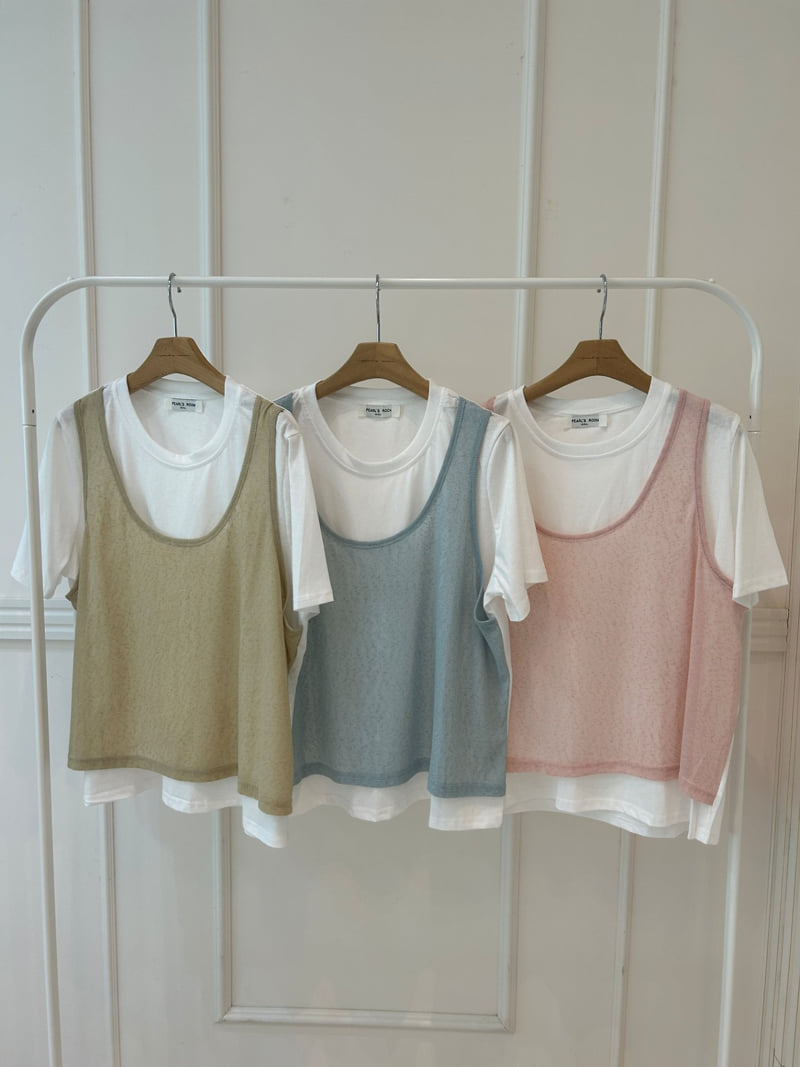 Pearls room - Korean Women Fashion - #momslook - Double Layered Tee