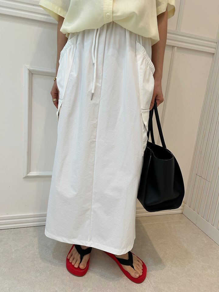 Pearls room - Korean Women Fashion - #momslook - Pocket Long Skirt - 10