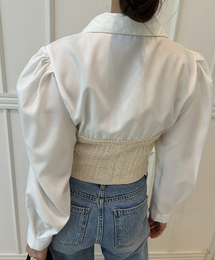 Pearls room - Korean Women Fashion - #pursuepretty - Knit Shirt Bolero - 6