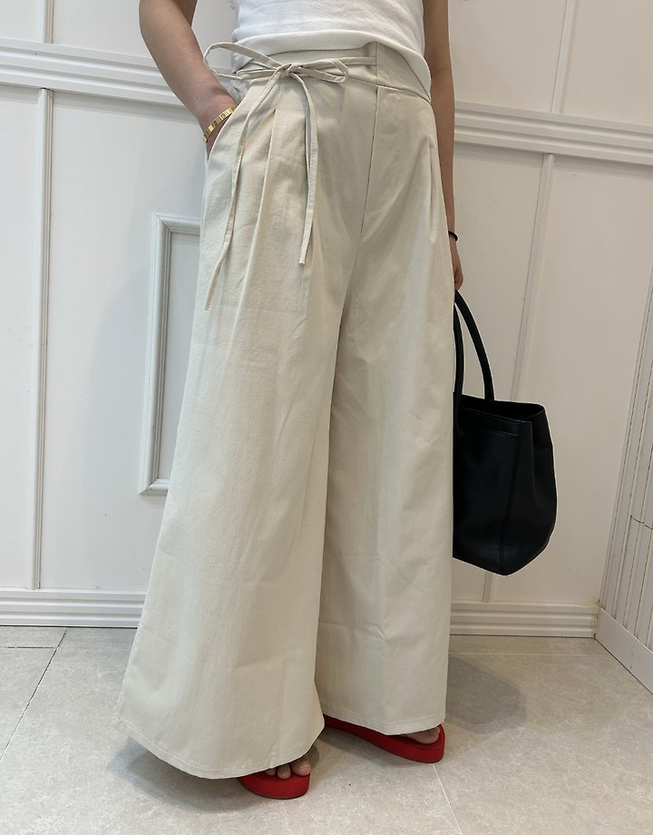Pearls room - Korean Women Fashion - #romanticstyle - String Pintuck Pants - 6