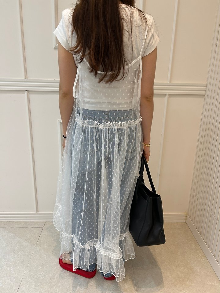Pearls room - Korean Women Fashion - #romanticstyle - See-Through String One-piece - 5