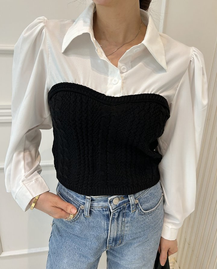 Pearls room - Korean Women Fashion - #shopsmall - Knit Shirt Bolero - 9