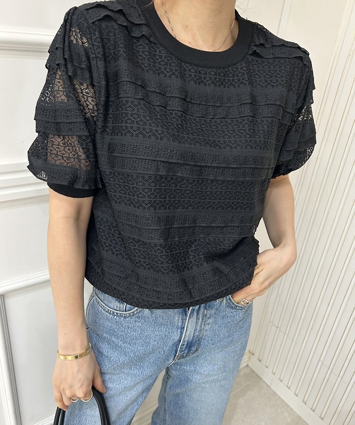 Pearls room - Korean Women Fashion - #shopsmall - Lace Tiered Knit - 3