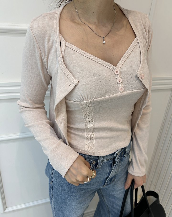 Pearls room - Korean Women Fashion - #thatsdarling - Fleece Sleeveless Set - 2