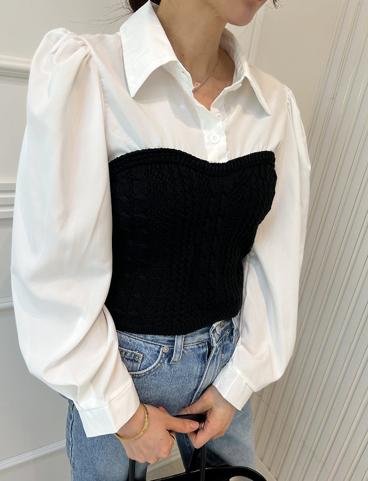 Pearls room - Korean Women Fashion - #thelittlethings - Knit Shirt Bolero - 11