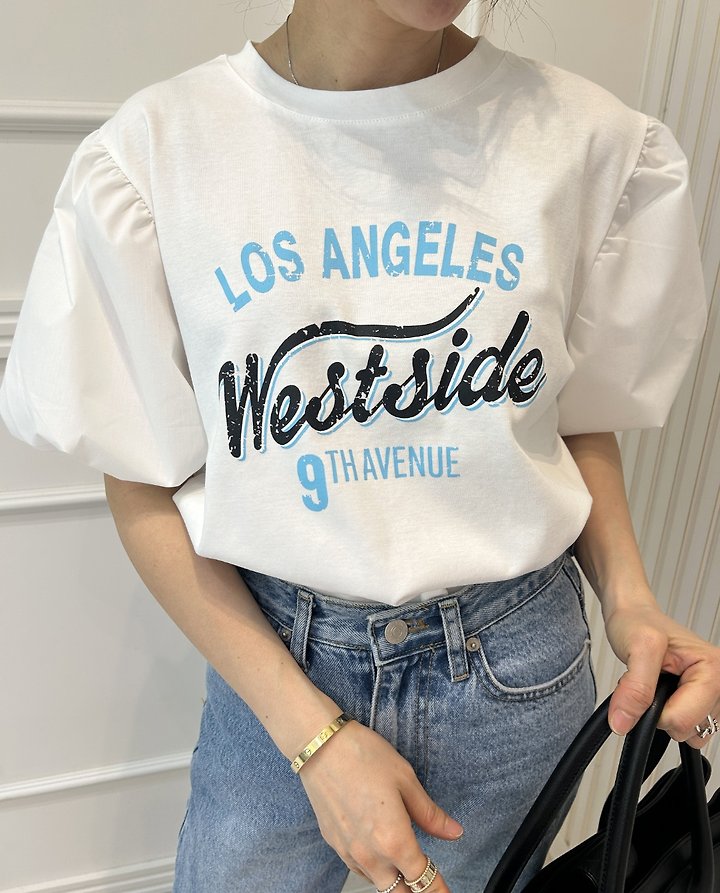 Pearls room - Korean Women Fashion - #vintageinspired - Los Angel Tee - 10