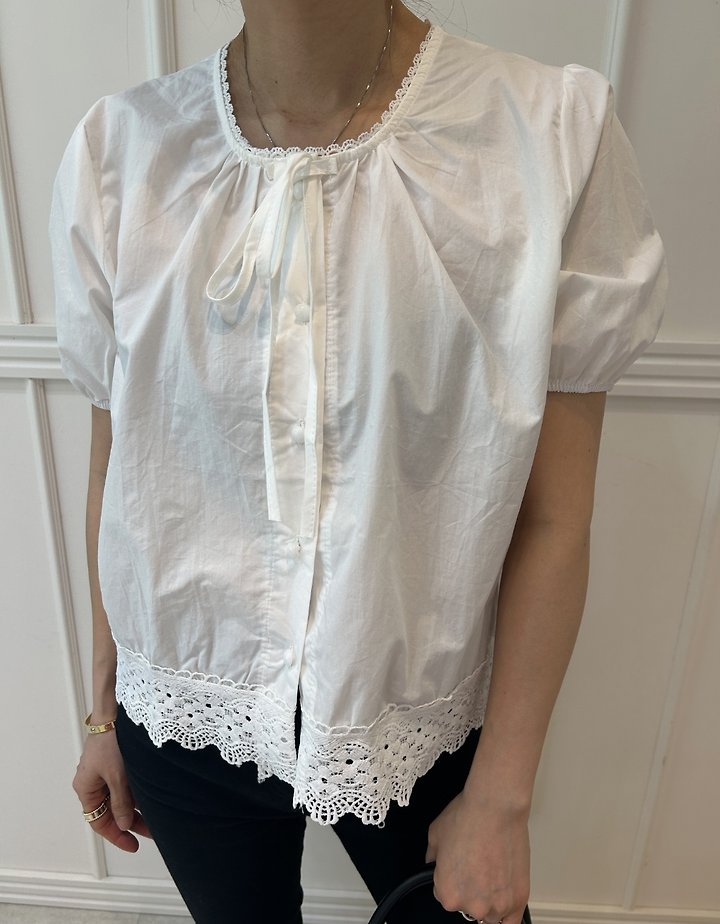 Pearls room - Korean Women Fashion - #vintagekidsstyle - Blanc Blouse - 10