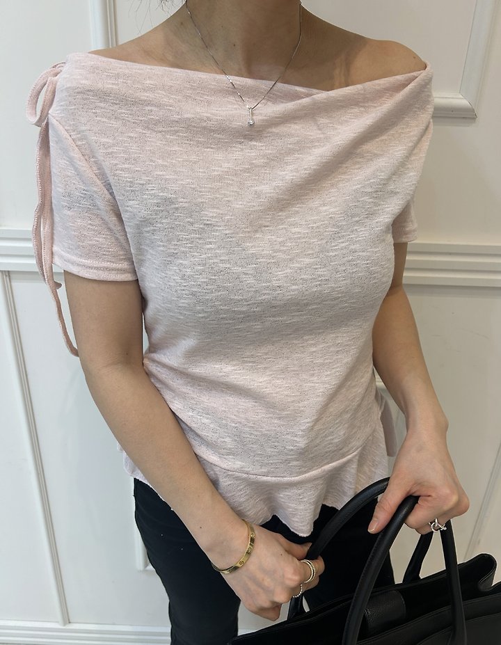 Pearls room - Korean Women Fashion - #momslook - Ellie Ribbon Tee - 4
