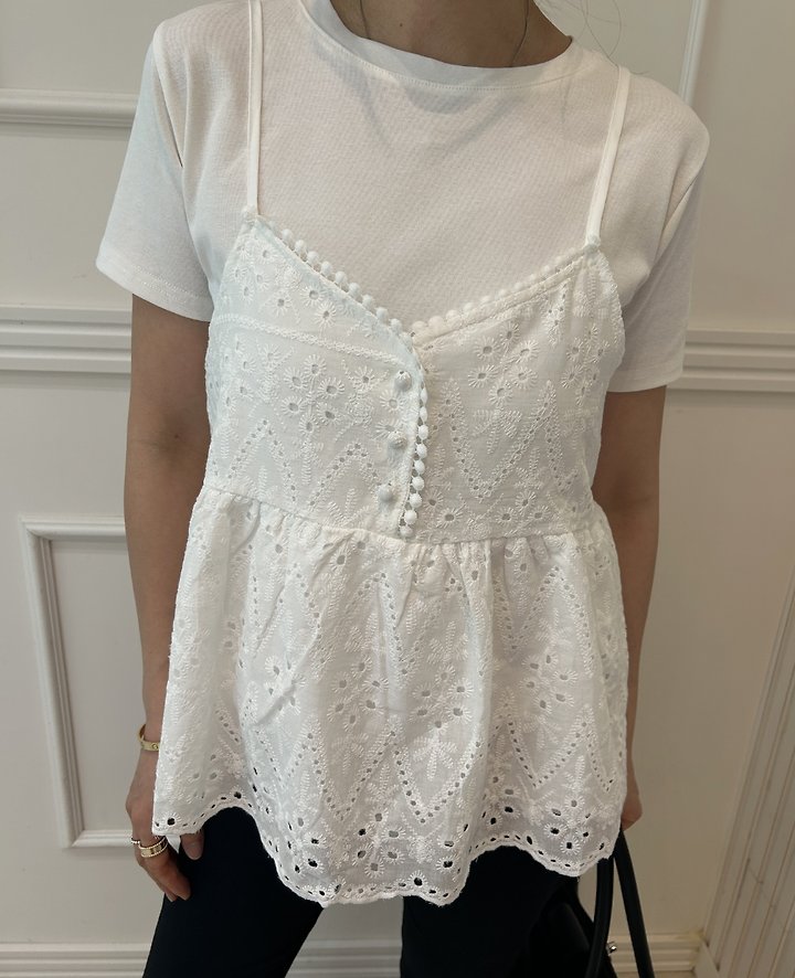 Pearls room - Korean Women Fashion - #womensfashion - Punching Bean Sleeveless Top