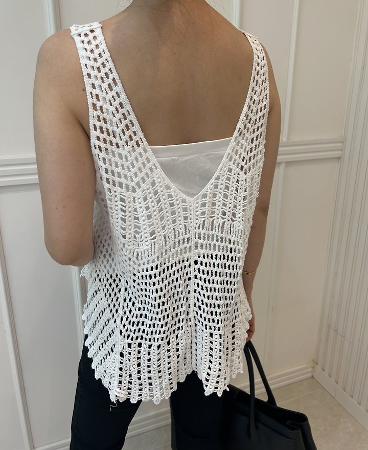 Pearls room - Korean Women Fashion - #womensfashion - Mesh Cup Sleeveless Set - 12