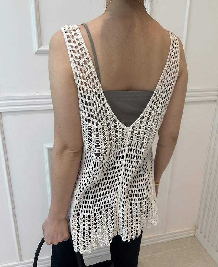 Pearls room - Korean Women Fashion - #womensfashion - Mesh Cup Sleeveless Set - 6
