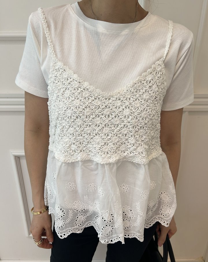 Pearls room - Korean Women Fashion - #womensfashion - Lace Short Sleeve Set
