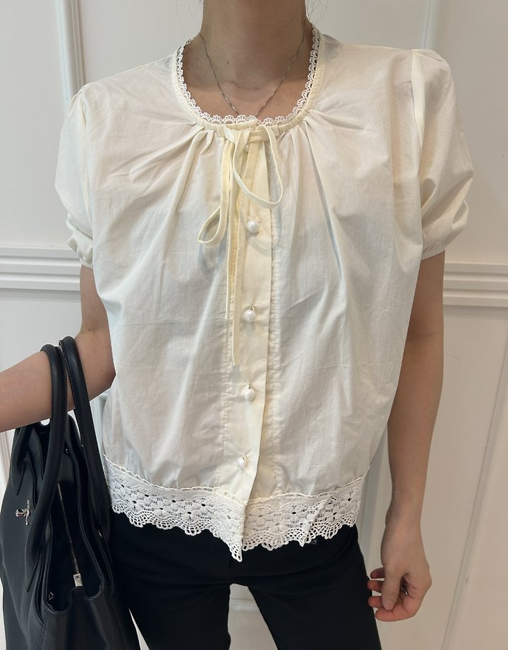 Pearls room - Korean Women Fashion - #womensfashion - Blanc Blouse - 2