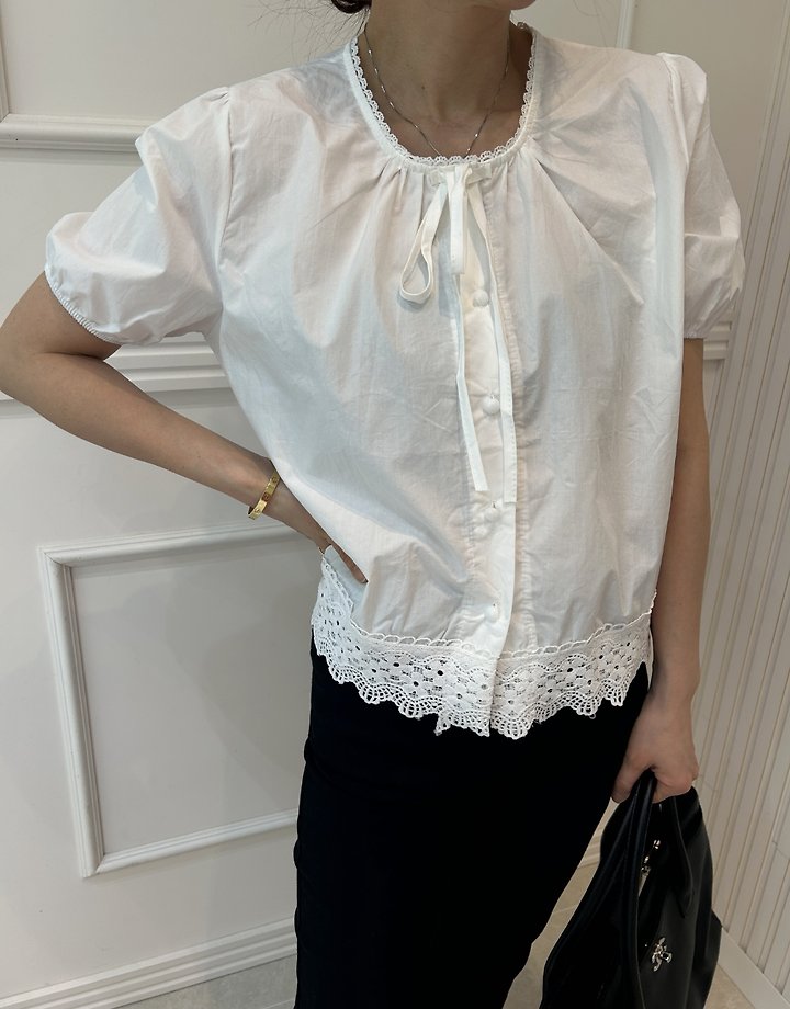 Pearls room - Korean Women Fashion - #womensfashion - Blanc Blouse - 8