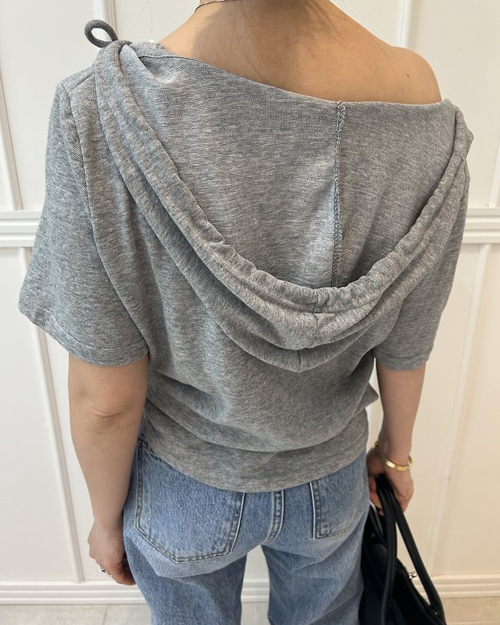 Pearls room - Korean Women Fashion - #womensfashion - Layered V-Neck Hoodie - 5