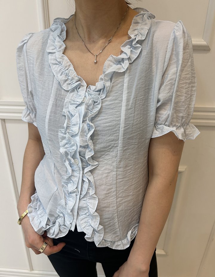 Pearls room - Korean Women Fashion - #womensfashion - Gobchang Frill Blouse - 12