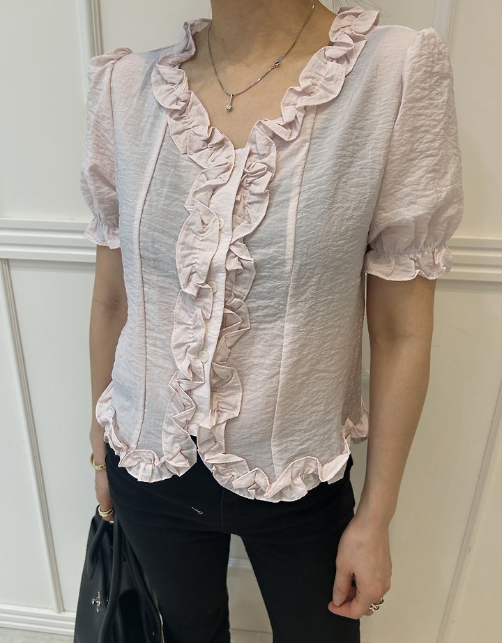 Pearls room - Korean Women Fashion - #womensfashion - Gobchang Frill Blouse - 2