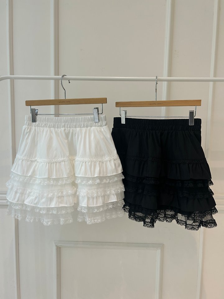Pearls room - Korean Women Fashion - #womensfashion - Lace Tiered Skirt - 10