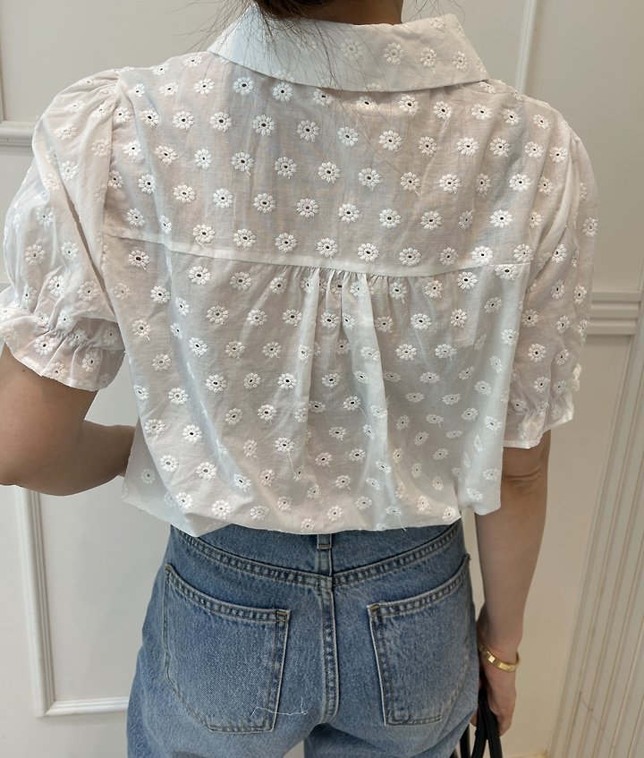 Pearls room - Korean Women Fashion - #womensfashion - Embroidered Blouse - 6